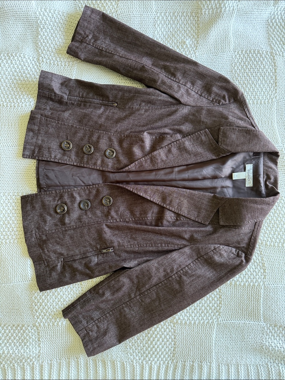 dressbarn Chocolate Brown Notch-Lapel Blazer